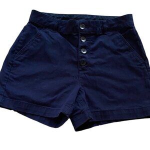 Old Navy High Rise Button Up Navy Blue Shorts Size 4